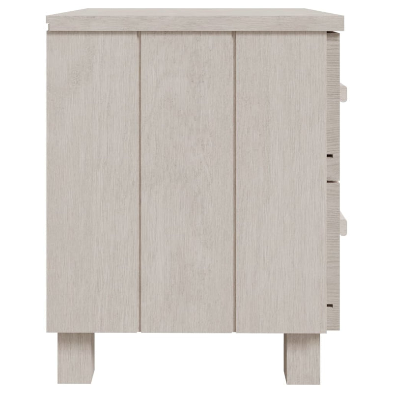 vidaXL Bedside Cabinet "HAMAR" White 40x35x44.5 cm Solid Pinewood