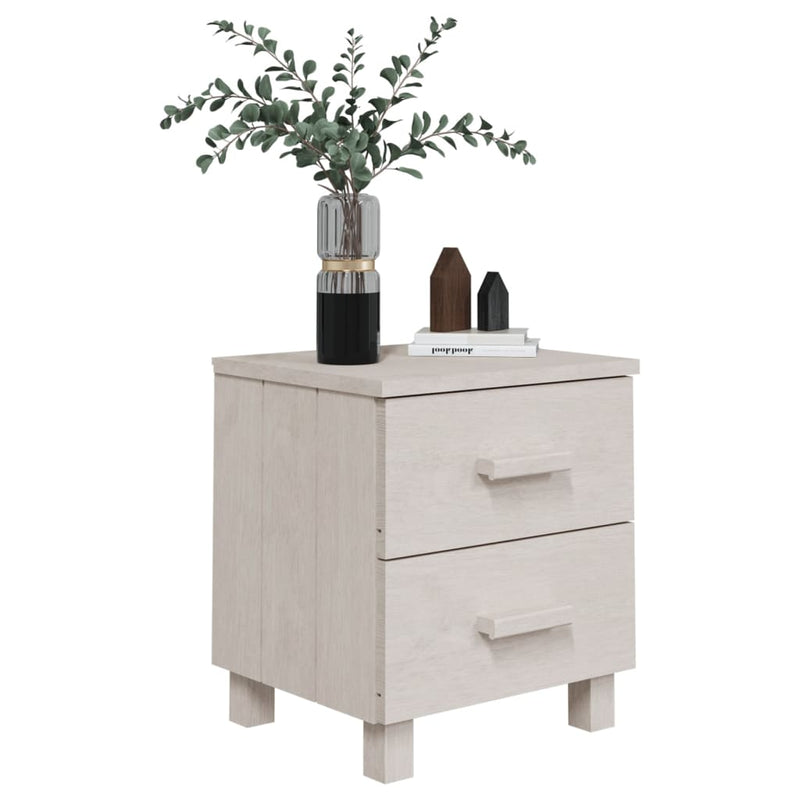 vidaXL Bedside Cabinet "HAMAR" White 40x35x44.5 cm Solid Pinewood