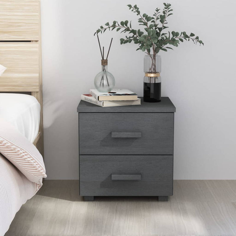 vidaXL Bedside Cabinet "HAMAR" White 40x35x44.5 cm Solid Pinewood