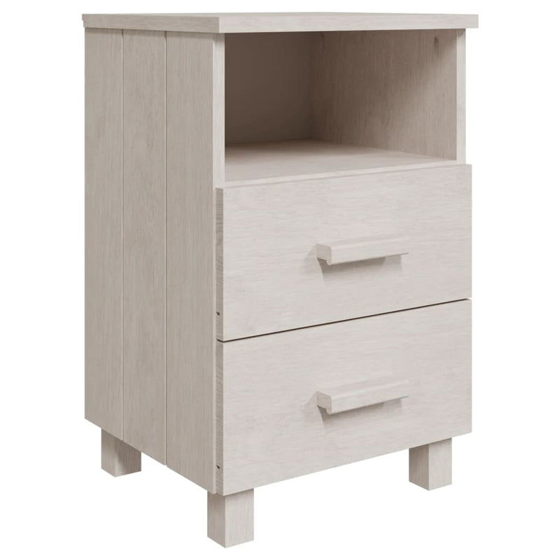 vidaXL Bedside Cabinet "HAMAR" White 40x35x62 cm Solid Wood Pine