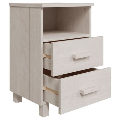 vidaXL Bedside Cabinet "HAMAR" White 40x35x62 cm Solid Wood Pine