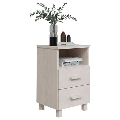 vidaXL Bedside Cabinet "HAMAR" White 40x35x62 cm Solid Wood Pine