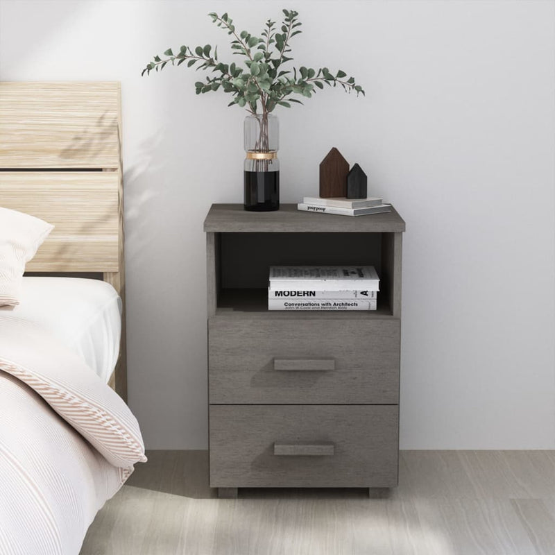 vidaXL Bedside Cabinet "HAMAR" White 40x35x62 cm Solid Wood Pine