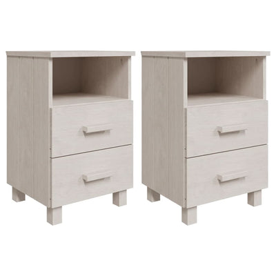 vidaXL Bedside Cabinets"HAMAR"2 pcs White 40x35x62 cm Solid Wood