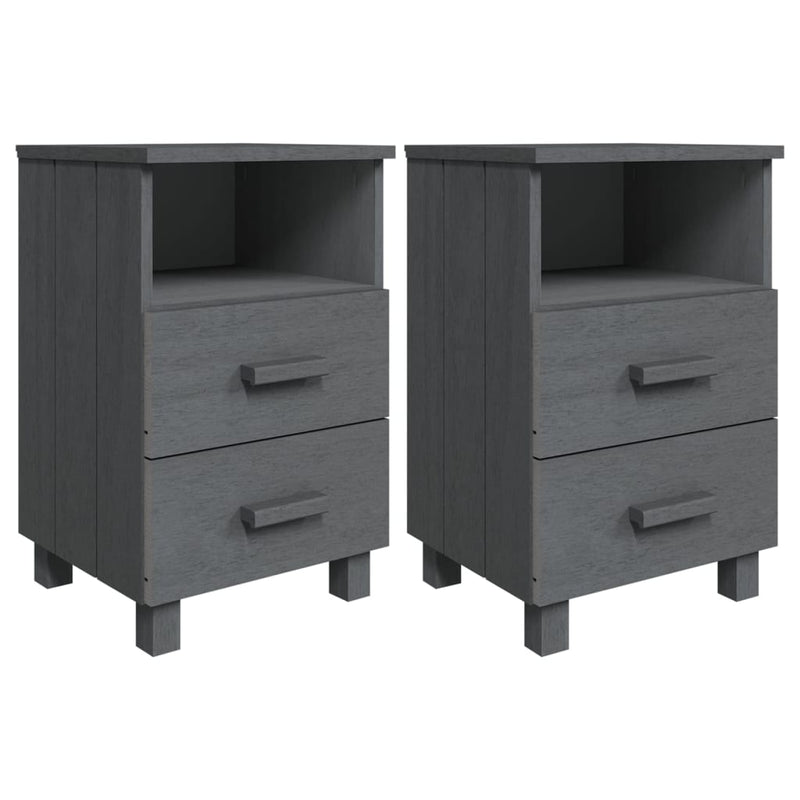 vidaXL Bedside Cabinets"HAMAR"2 pcs White 40x35x62 cm Solid Wood
