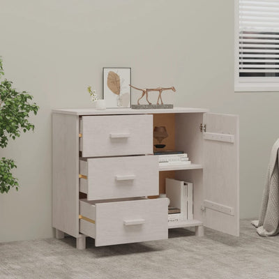 vidaXL Sideboard "HAMAR" White 90x40x80 cm Solid Pinewood