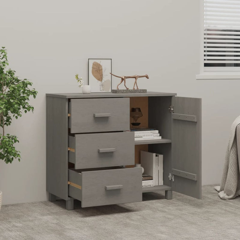 vidaXL Sideboard "HAMAR" White 90x40x80 cm Solid Pinewood