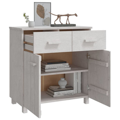 vidaXL Sideboard "HAMAR" White 79x40x80 cm Solid Wood Pine