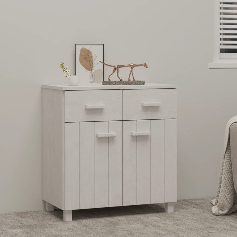 vidaXL Sideboard "HAMAR" White 79x40x80 cm Solid Wood Pine