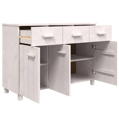 vidaXL Sideboard "HAMAR" White 113x40x80 cm Solid Wood Pine
