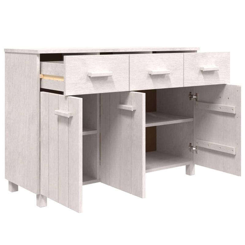 vidaXL Sideboard "HAMAR" White 113x40x80 cm Solid Wood Pine