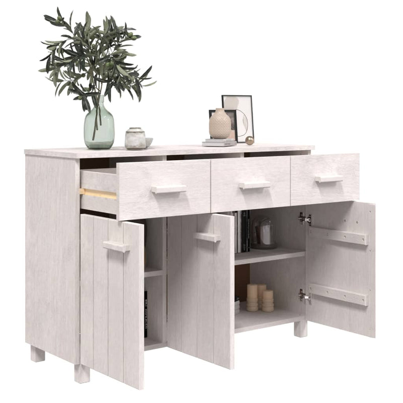 vidaXL Sideboard "HAMAR" White 113x40x80 cm Solid Wood Pine