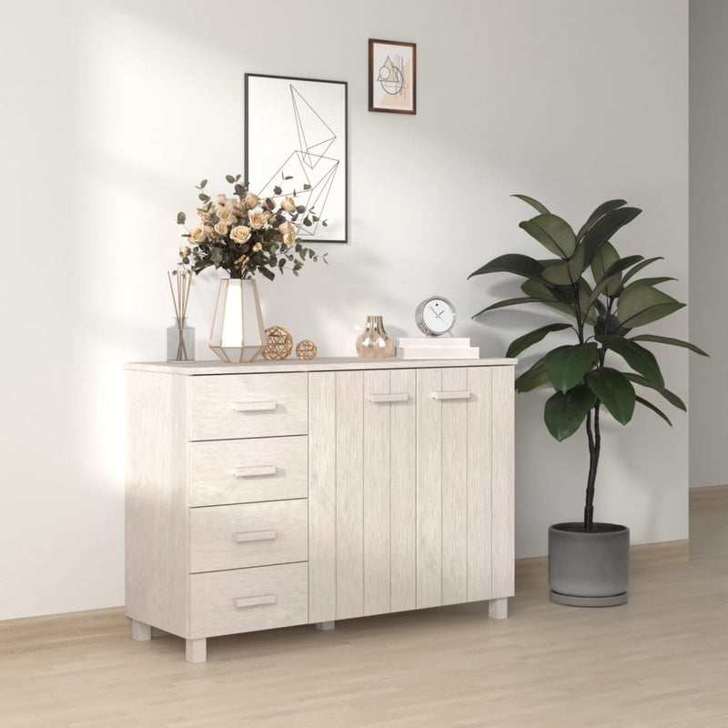vidaXL Sideboard "HAMAR" White 113x40x80 cm Solid Wood Pine