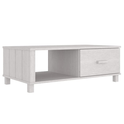 vidaXL Coffee Table "HAMAR" White 100x55x35 cm Solid Wood Pine