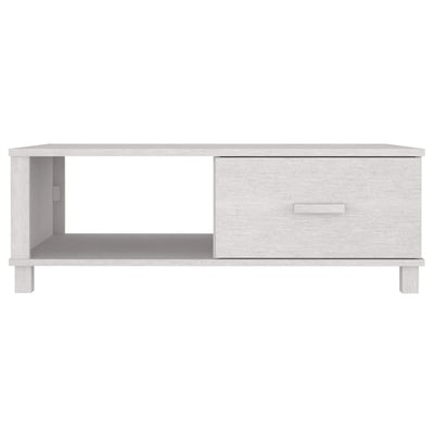 vidaXL Coffee Table "HAMAR" White 100x55x35 cm Solid Wood Pine