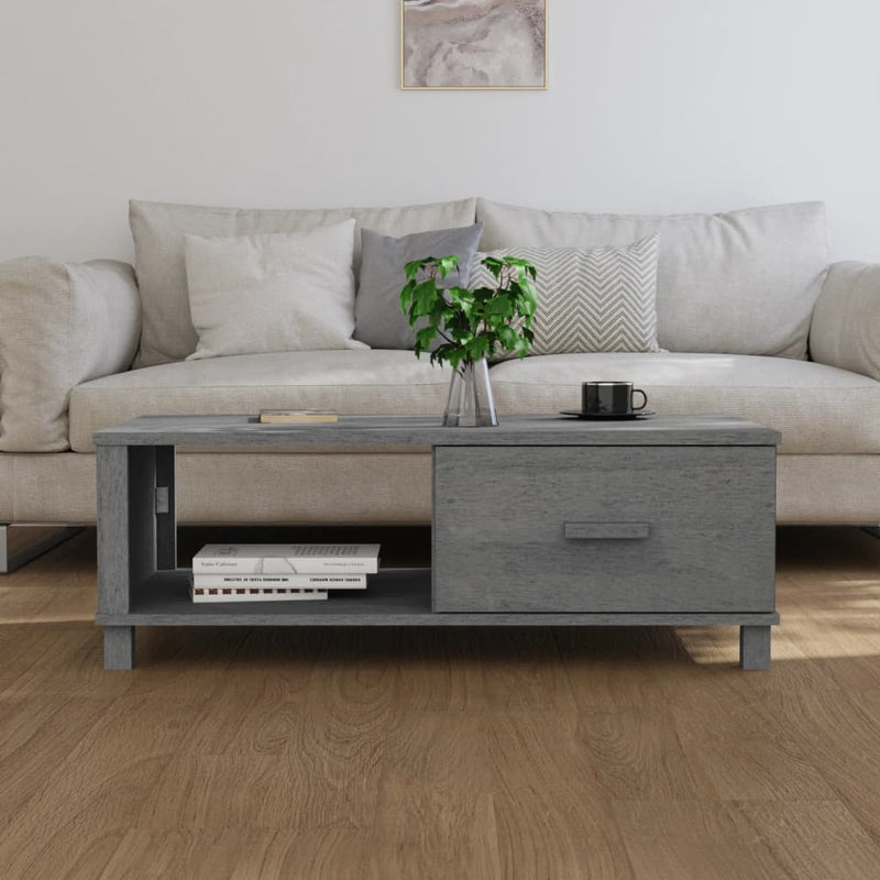 vidaXL Coffee Table "HAMAR" White 100x55x35 cm Solid Wood Pine