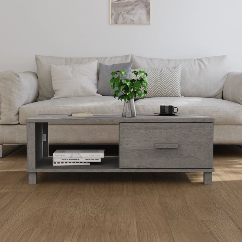 vidaXL Coffee Table "HAMAR" White 100x55x35 cm Solid Wood Pine