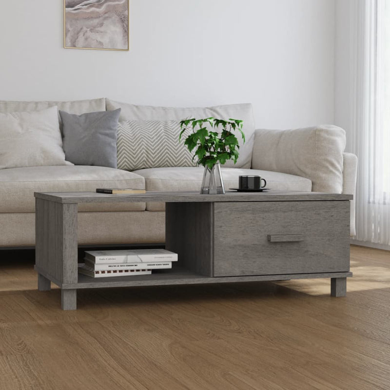 vidaXL Coffee Table "HAMAR" White 100x55x35 cm Solid Wood Pine