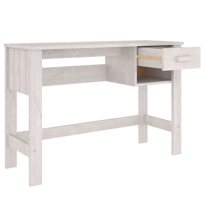 vidaXL Desk "HAMAR" White 110x40x75 cm Solid Wood Pine