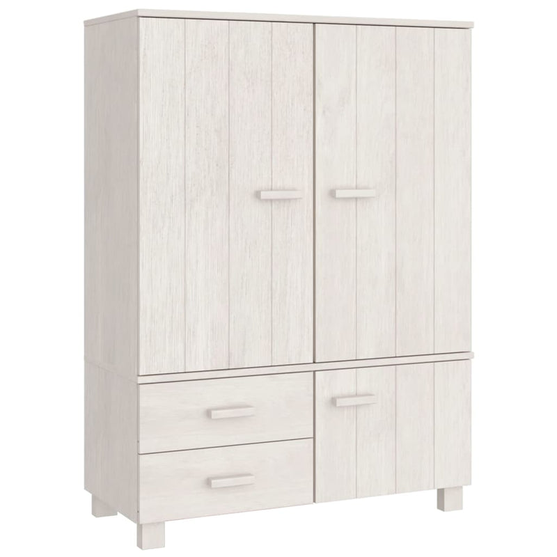 vidaXL Wardrobe "HAMAR" White  99x45x137 cm Solid Wood Pine