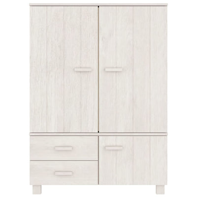 vidaXL Wardrobe "HAMAR" White  99x45x137 cm Solid Wood Pine