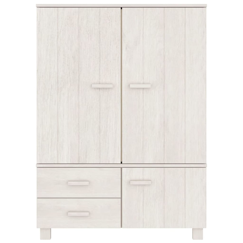 vidaXL Wardrobe "HAMAR" White  99x45x137 cm Solid Wood Pine