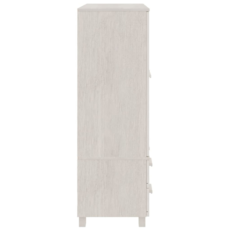 vidaXL Wardrobe "HAMAR" White  99x45x137 cm Solid Wood Pine