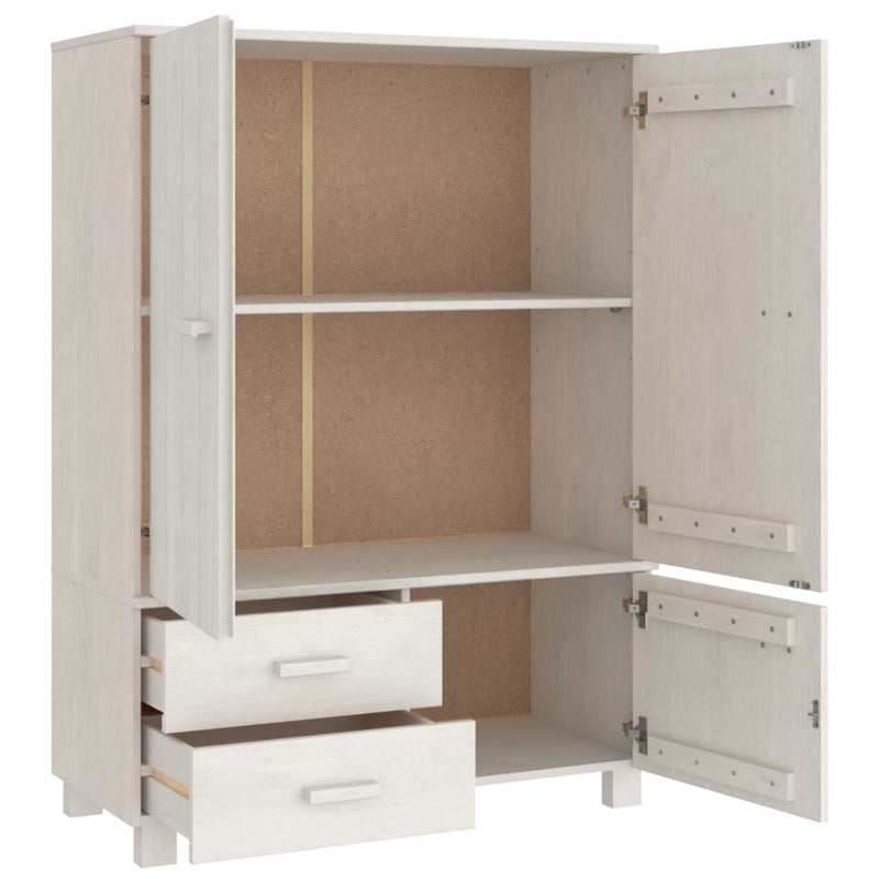 vidaXL Wardrobe "HAMAR" White  99x45x137 cm Solid Wood Pine