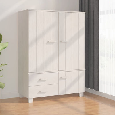 vidaXL Wardrobe "HAMAR" White  99x45x137 cm Solid Wood Pine
