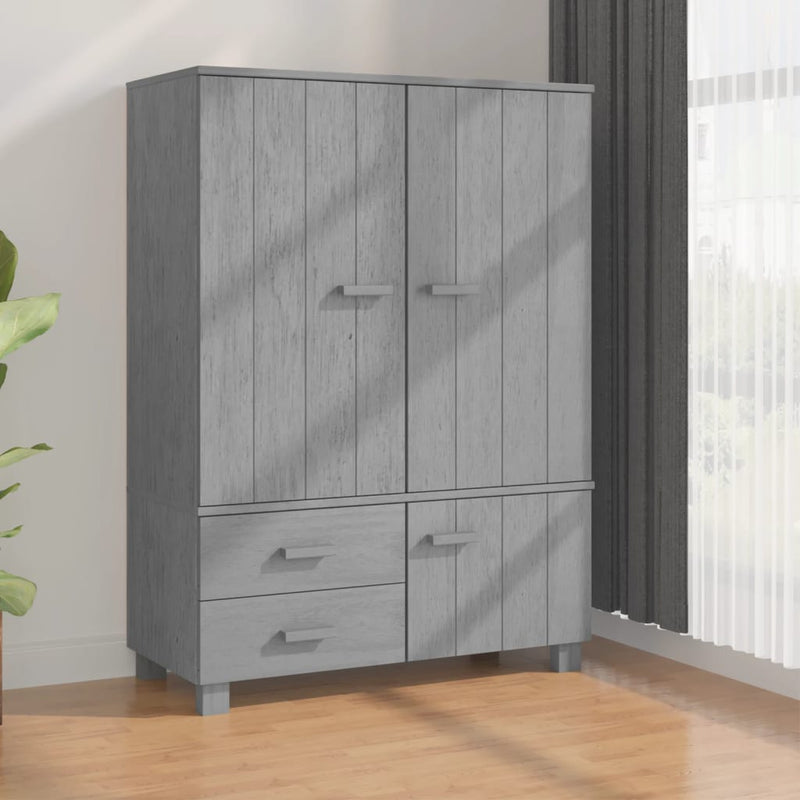 vidaXL Wardrobe "HAMAR" White  99x45x137 cm Solid Wood Pine