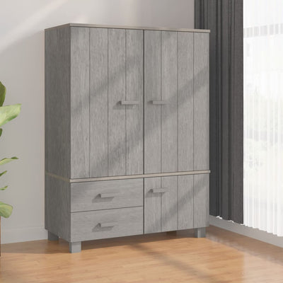 vidaXL Wardrobe "HAMAR" White  99x45x137 cm Solid Wood Pine