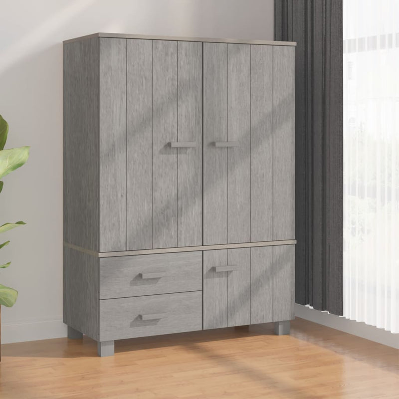 vidaXL Wardrobe "HAMAR" White  99x45x137 cm Solid Wood Pine