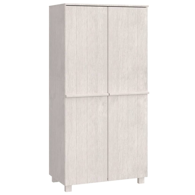 vidaXL Wardrobe "HAMAR" White 89x50x180 cm Solid Wood Pine
