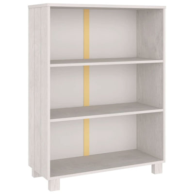 vidaXL Book Cabinet "HAMAR" White  85x35x112 cm Solid Wood Pine