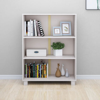 vidaXL Book Cabinet "HAMAR" White  85x35x112 cm Solid Wood Pine