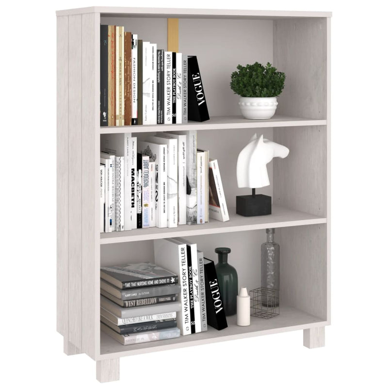 vidaXL Book Cabinet "HAMAR" White  85x35x112 cm Solid Wood Pine