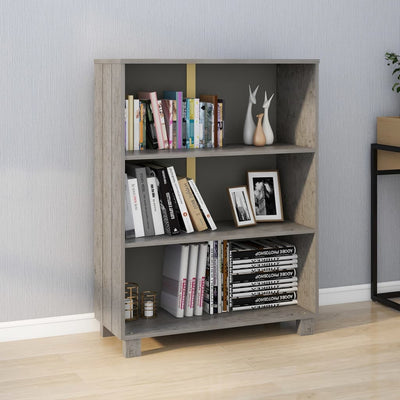 vidaXL Book Cabinet "HAMAR" White  85x35x112 cm Solid Wood Pine