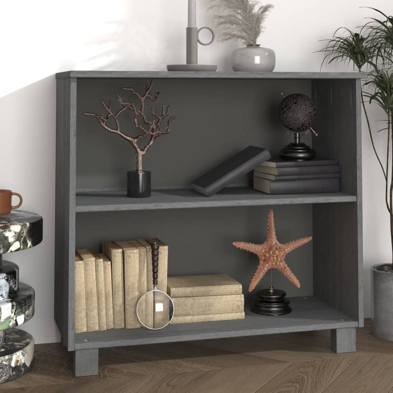 vidaXL Sideboard "HAMAR" Dark Grey 85x35x80 cm Solid Wood Pine