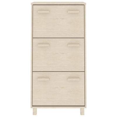 vidaXL Shoe Cabinet "HAMAR" Honey Brown 59.5x35x117 cm Solid Wood Pine