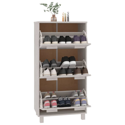 vidaXL Shoe Cabinet "HAMAR" Honey Brown 59.5x35x117 cm Solid Wood Pine