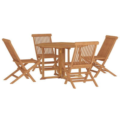 vidaXL 5 Piece Folding Outdoor Dining Set Solid Wood Teak
