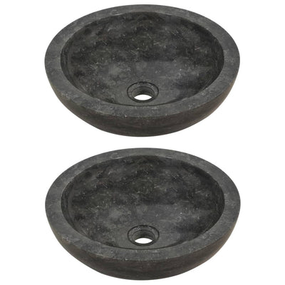 vidaXL Bathroom Vanity Cabinet with Black Marble Sinks Solid Wood Teak