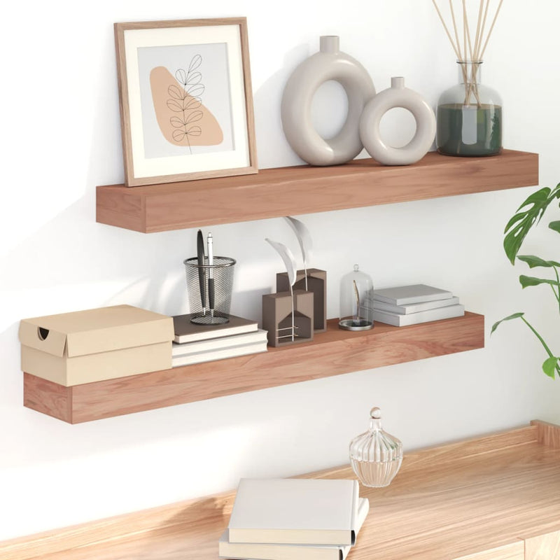 vidaXL Wall Shelves 2 pcs 40x15x4 cm Solid Wood Teak