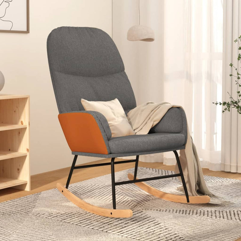 vidaXL Rocking Chair Light Grey Fabric