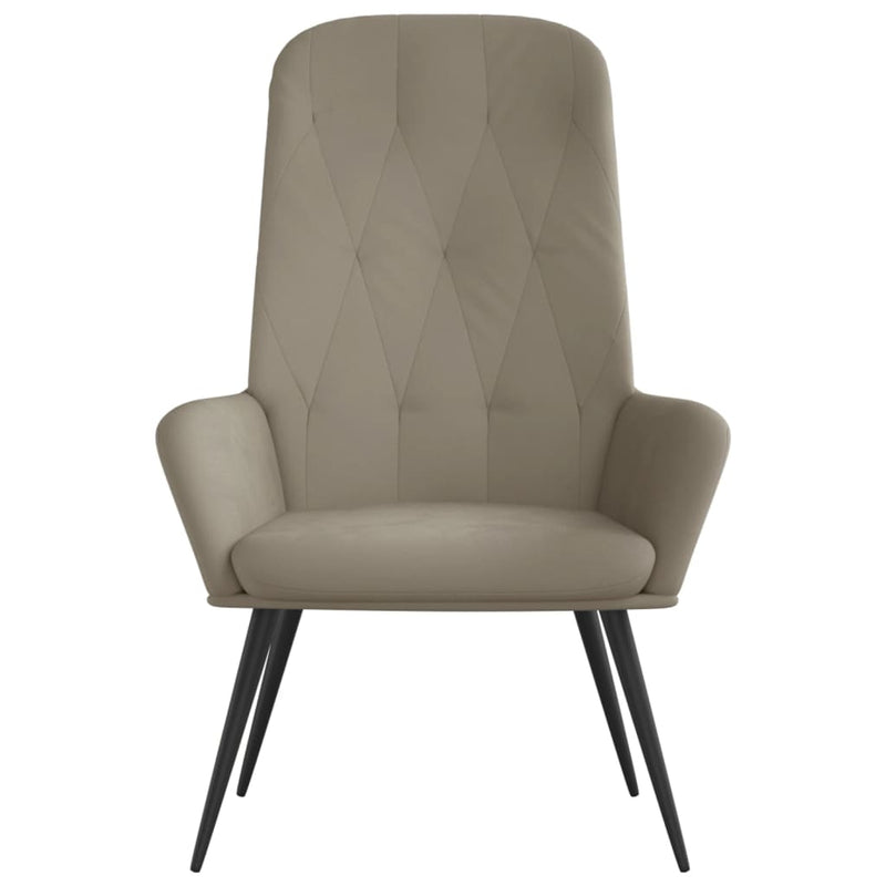 vidaXL Relaxing Chair Light Grey Velvet
