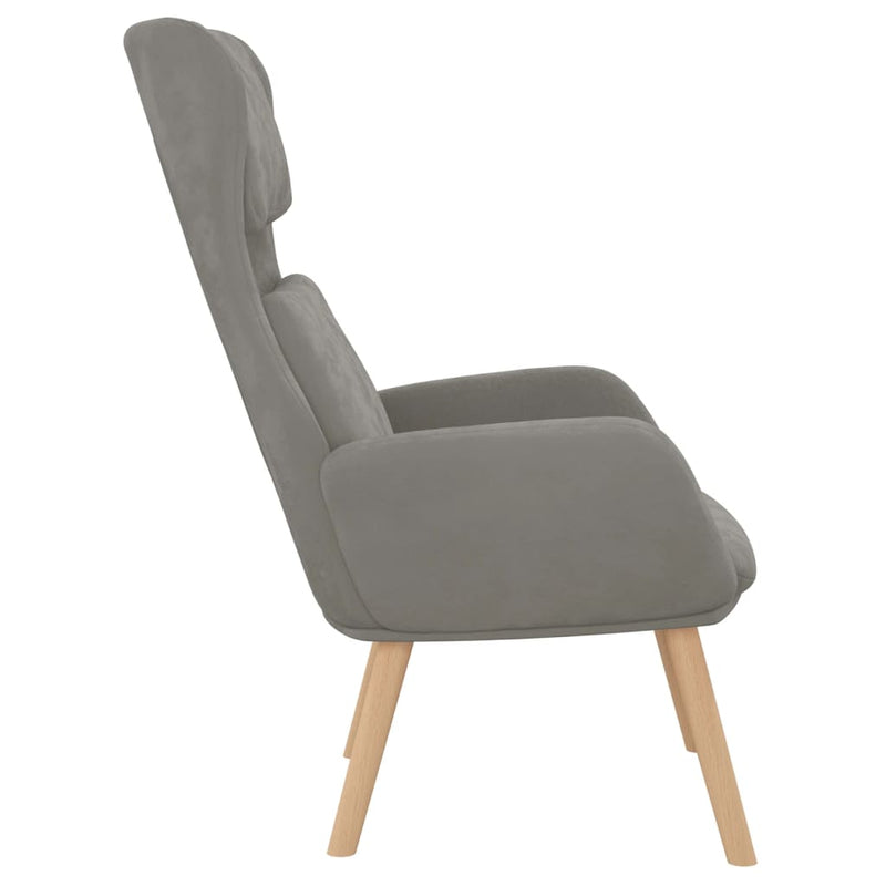 vidaXL Relaxing Chair Light Grey Velvet