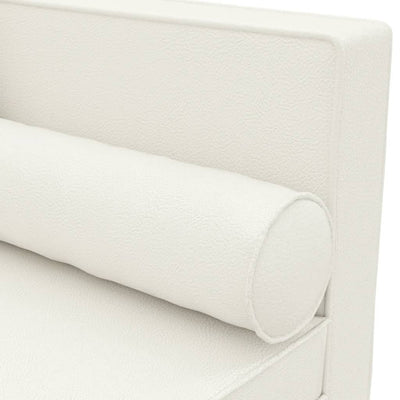 vidaXL Chaise Lounge with Cushions and Bolster Black Faux Leather