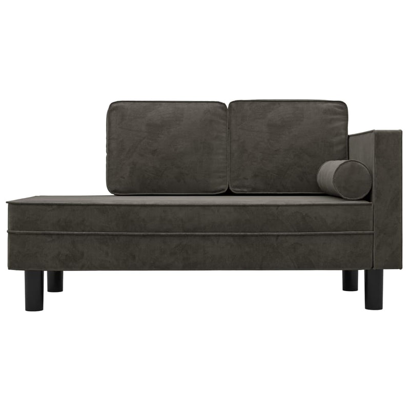 vidaXL Chaise Lounge with Cushions and Bolster Black Velvet