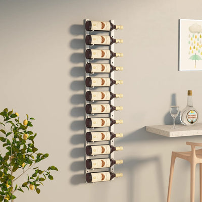 vidaXL Wall Mounted Wine Rack for 12 Bottles Gold Iron