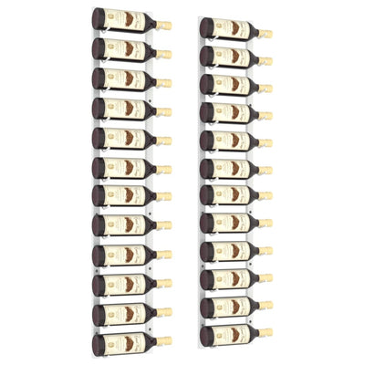 vidaXL Wall Mounted Wine Rack for 12 Bottles Gold Iron